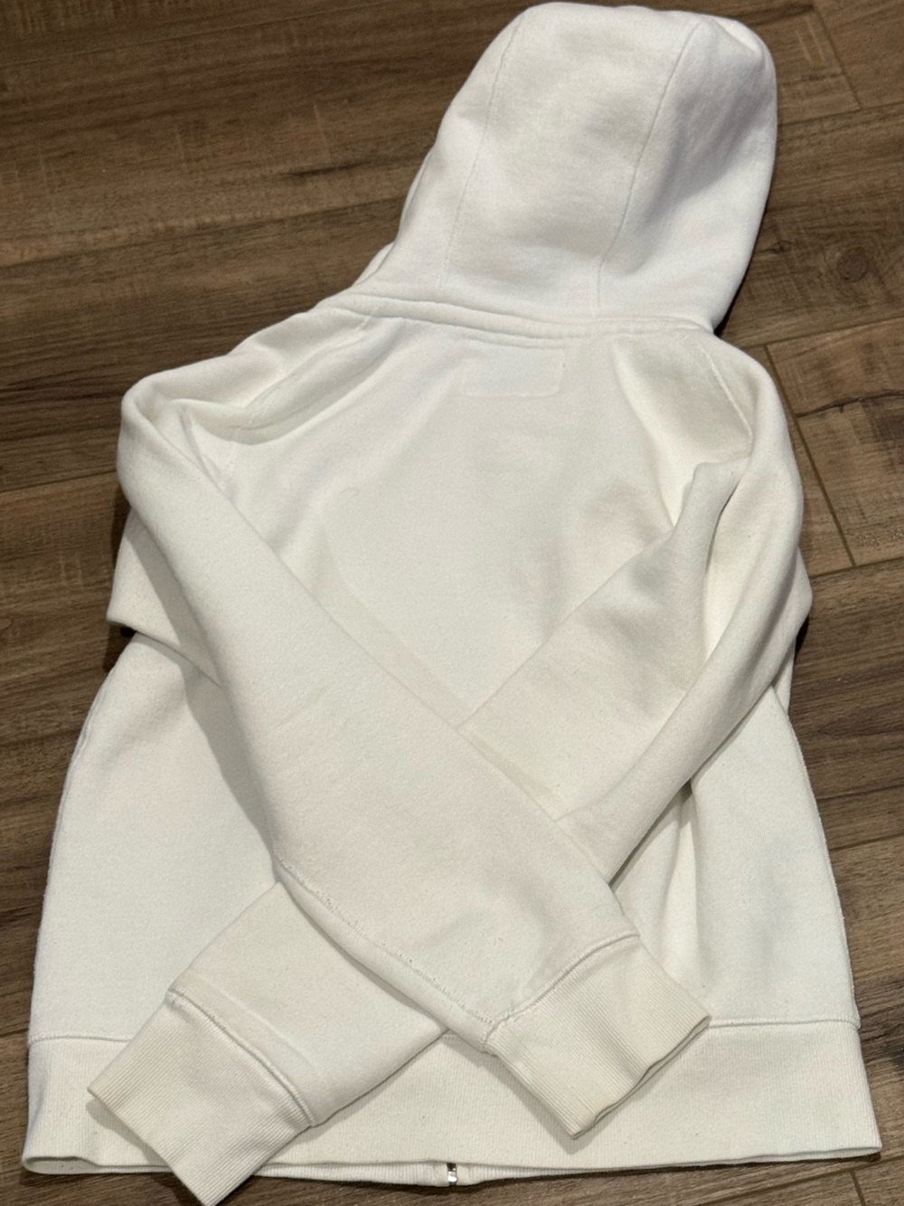 TNA Aritzia White Zip Hoodie - Neon Orange Accents - Size Small - Picture 5 of 6